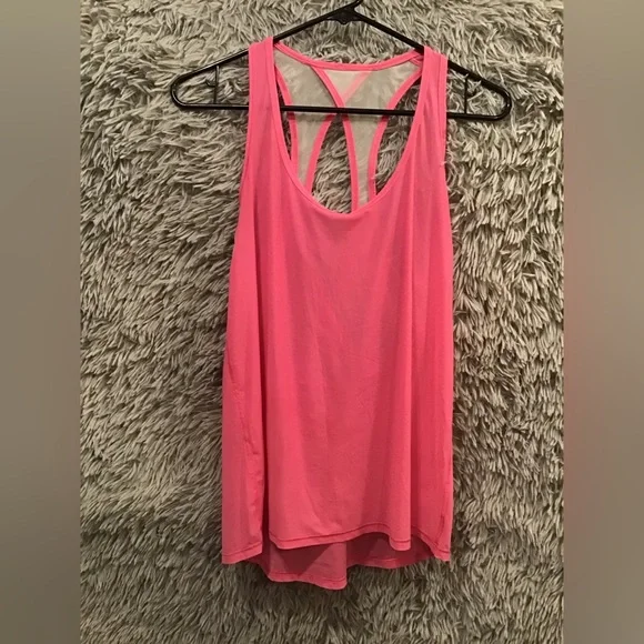 Lululemon Tranquil Tank in Pink Paradise Mesh Open Back Top no tag size 8 Rare - Picture 7 of 7
